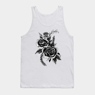 Black and white roses Tank Top